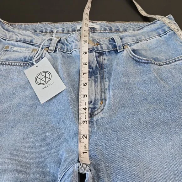 Amendi Rosie - Light Me Up High Rise Cotton Denim Stone Washed W32 L32 - Picture 15 of 16